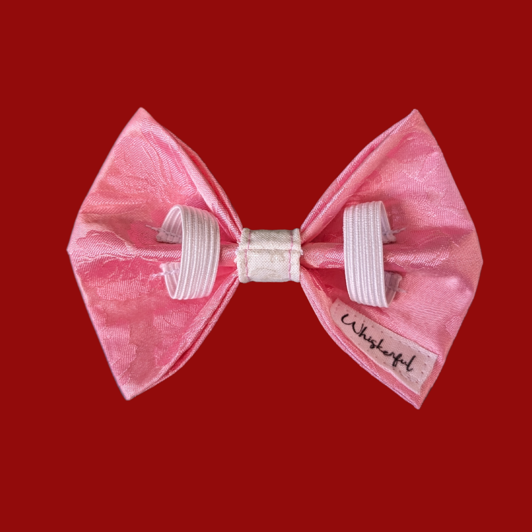 Pink Floral Mulberry Silk Bow Tie