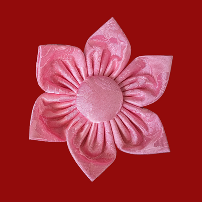 Pink Floral Mulberry Silk Kanzashi Flower