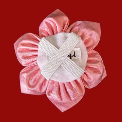 Pink Floral Mulberry Silk Kanzashi Flower