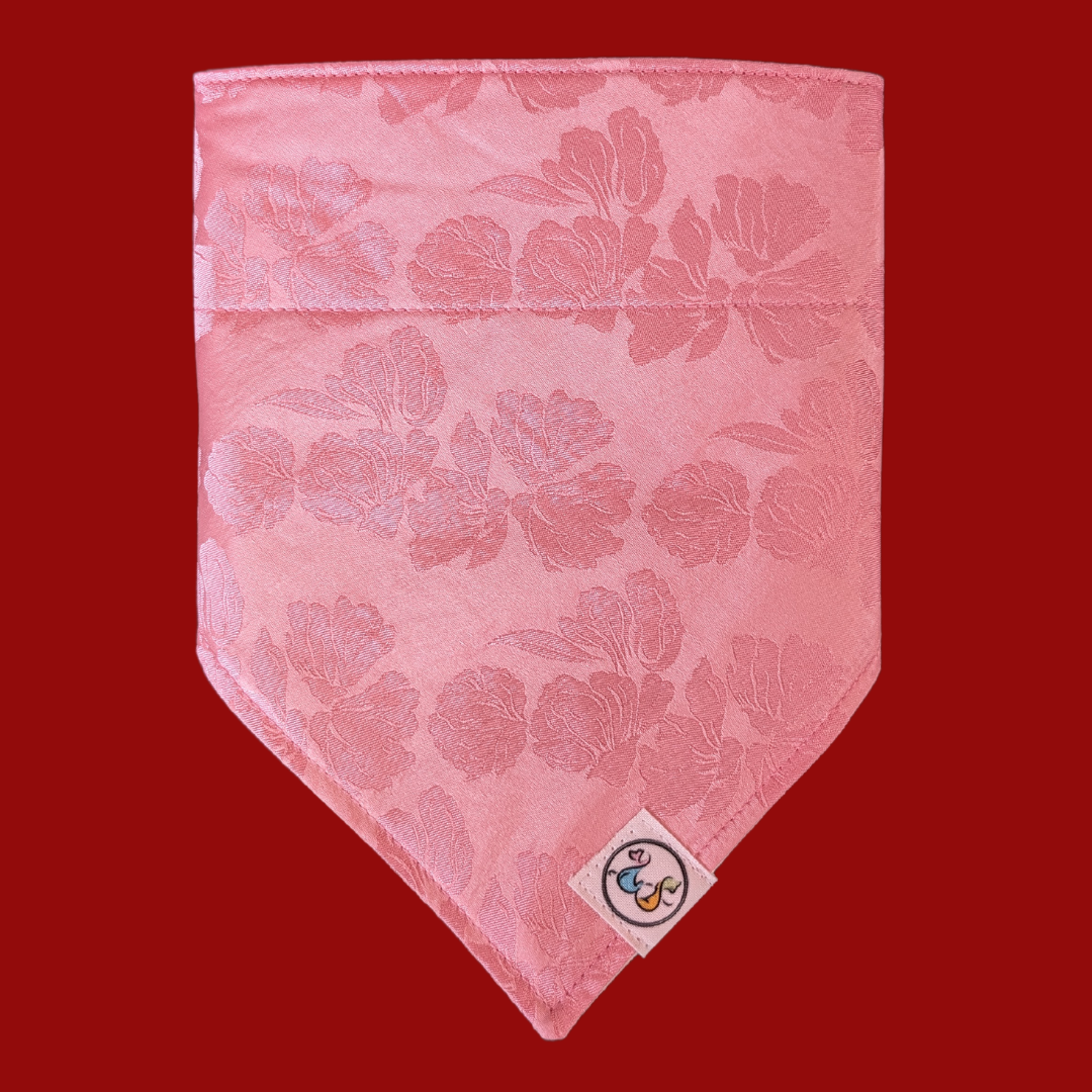 Pink Floral Mulberry Silk Bandana