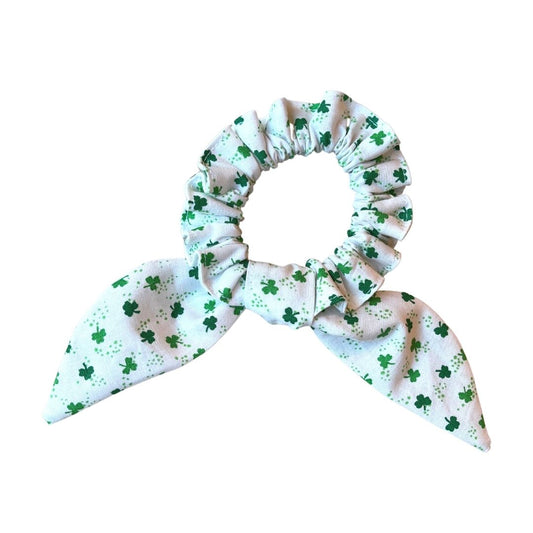 Green Lucky Clover Scrunchies