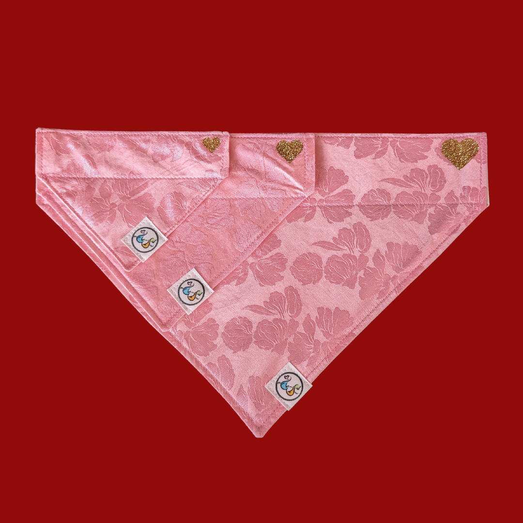 Pink Floral Mulberry Silk Bandana