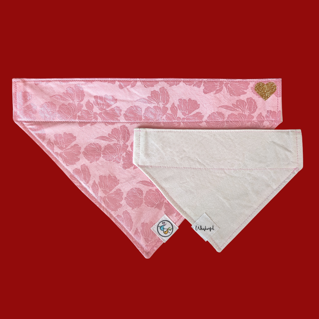 Pink Floral Mulberry Silk Bandana