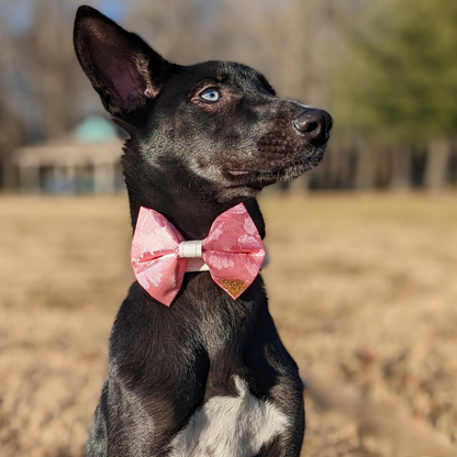 Pink Floral Mulberry Silk Bow Tie