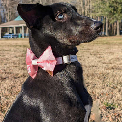 Pink Floral Mulberry Silk Bow Tie