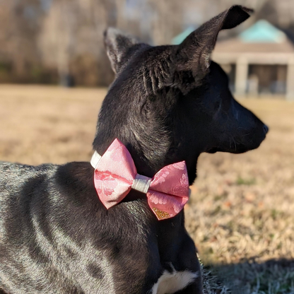 Pink Floral Mulberry Silk Bow Tie