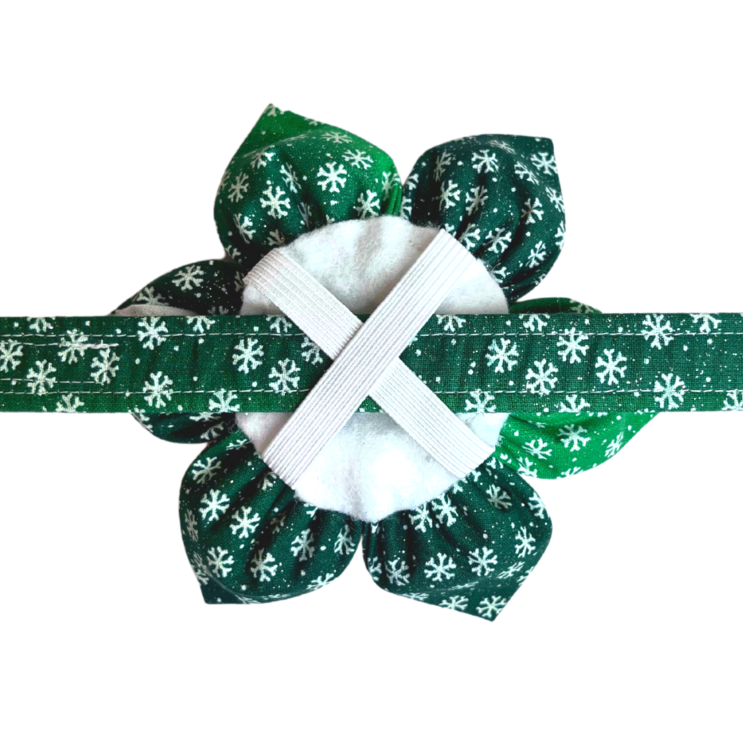 Green Gradient Snowflakes Kanzashi Flower