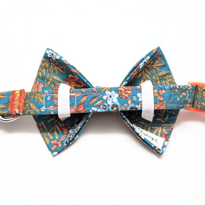 Teal Gold Paisley Bow Tie