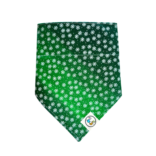 GreenGradientSnowflakesBandana1