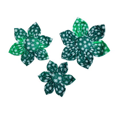 Green Gradient Snowflakes Kanzashi Flower