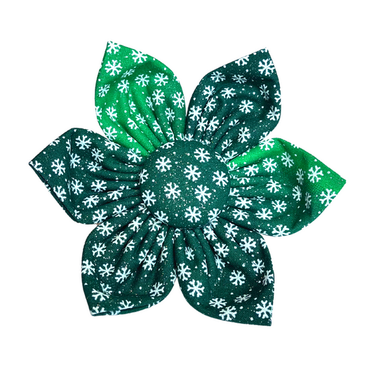 Green Gradient Snowflakes Kanzashi Flower