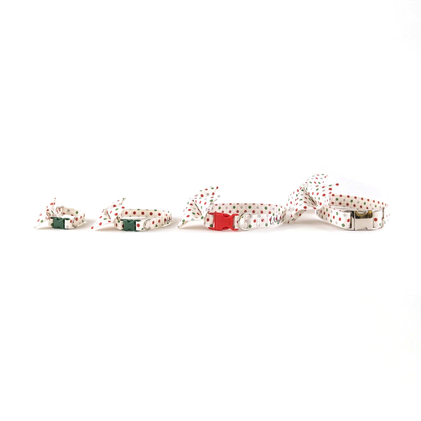 Red and Green Polka Dots Collar for Dogs and Cats - Whiskerful 2