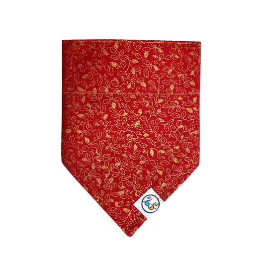 Lucky Red and Golden Leaves Bandana