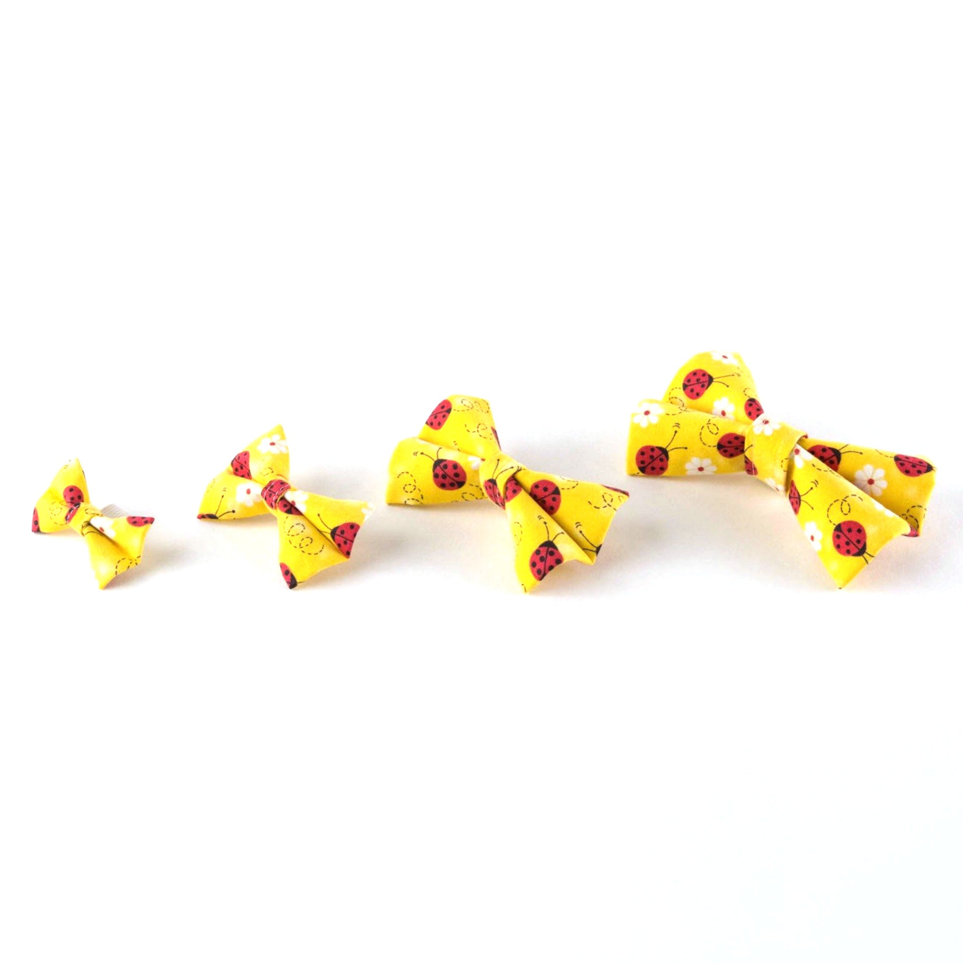 Yellow Lady Bug & Daisy Flower Bow Tie - Whiskerful 1